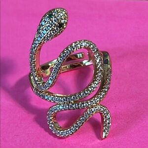 Gold and Silver Snake Ring size 6 adjustable